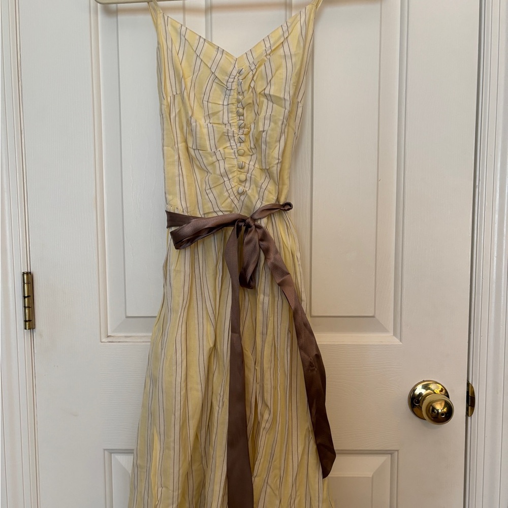 Yellow & Brown striped dress